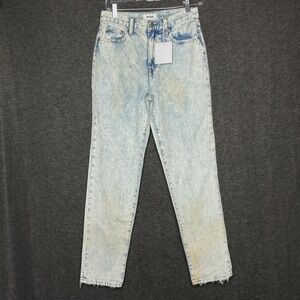 Pistola Surf Side Acid Wash Jeans Womens 26 High Rise Straight Leg Denim